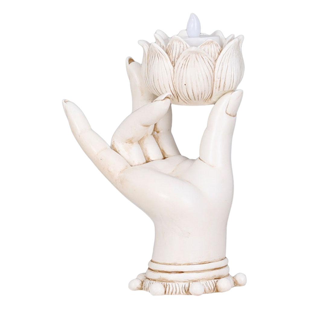 Buddha Candle Holder Statue Tealight Holder Tabletop Decoration White