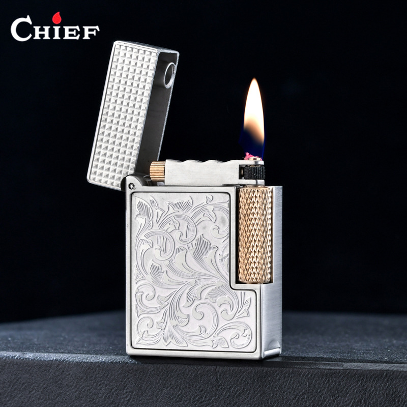 Vỏ hộp quẹt bật lửa xăng đá CF-328 họa tiết hoa văn 2 mặt (Giao hình màu ngẫu nhiên)