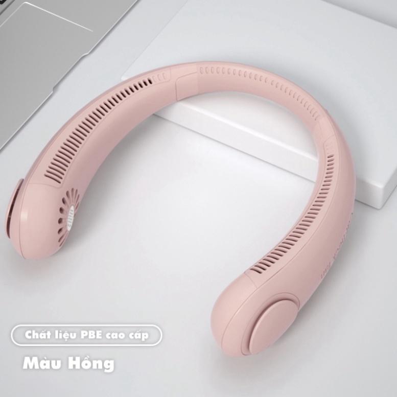 Quạt Đeo Cổ Tích Điện Mini Không Cánh - Quạt Điều Hòa Mini Quàng Cổ Thổi 360 Độ Với 3 Chế Độ Gió Chân Ái Cho Mùa Hè