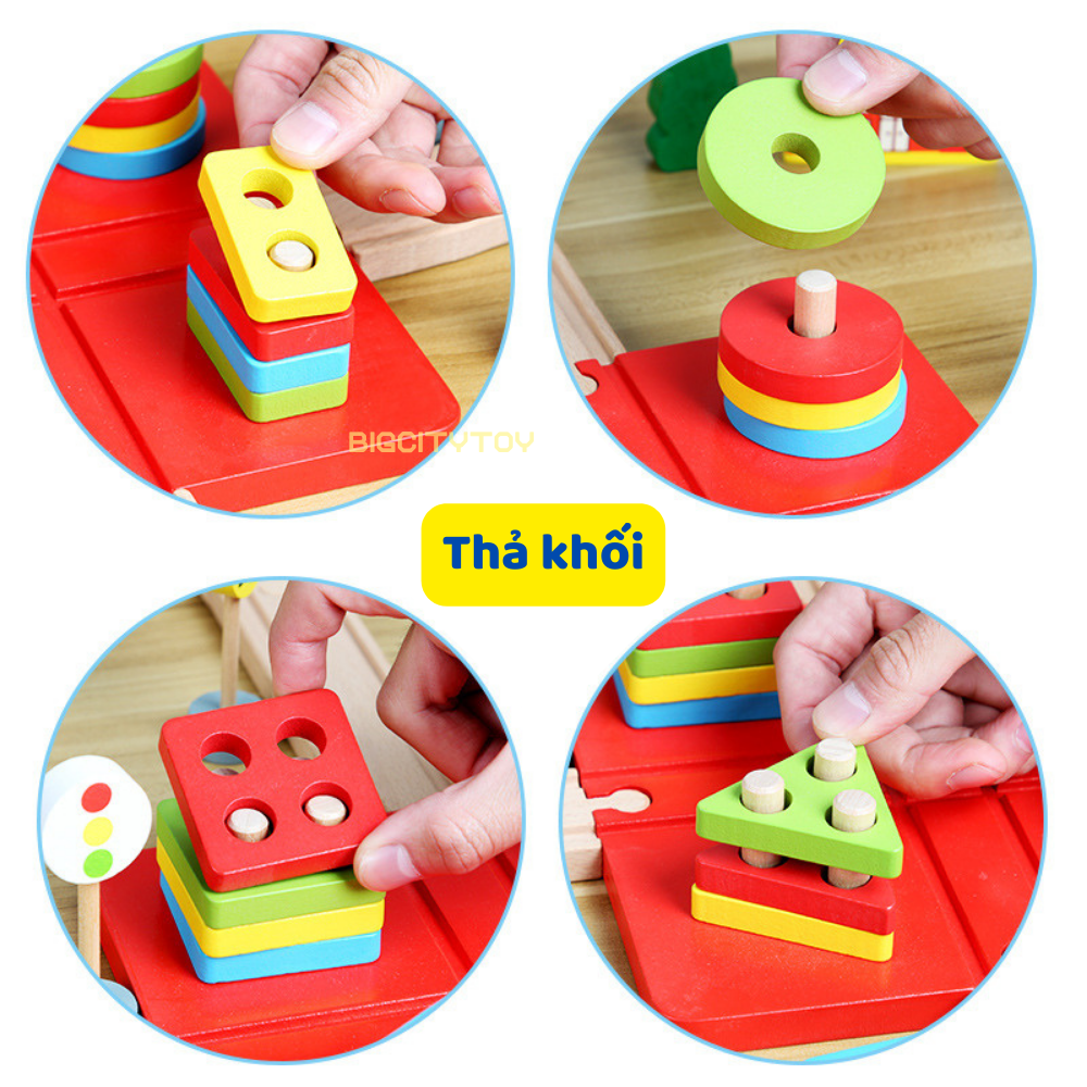 Combo 6 món đồ chơi gỗ phát triển trí tuệ cho bé giáo cụ Montessori -Chính hãng Cemill