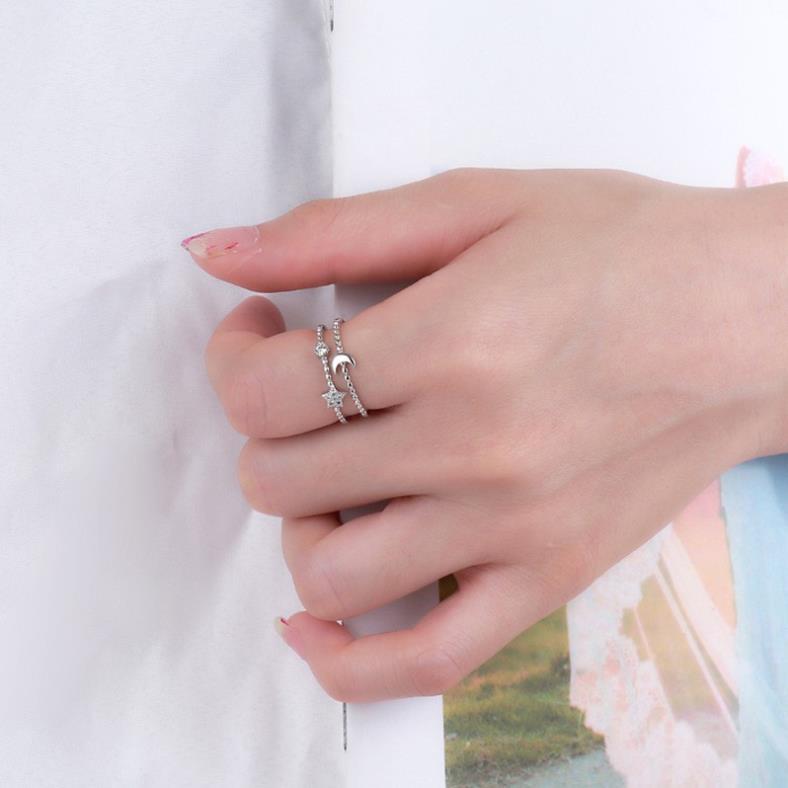 Nhẫn bạc 925 hình ngôi sao và mặt trăng cho nữ ANTA Jewelry ATJ3434