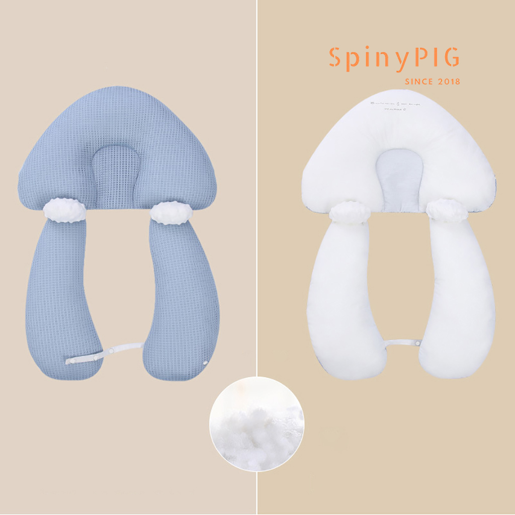 Gối chữ U cho bé sơ sinh 0-2 tuổi chống giật mình có định hình chống bẹp đầu cotton lỗ thoáng khí Hàng cao cấp