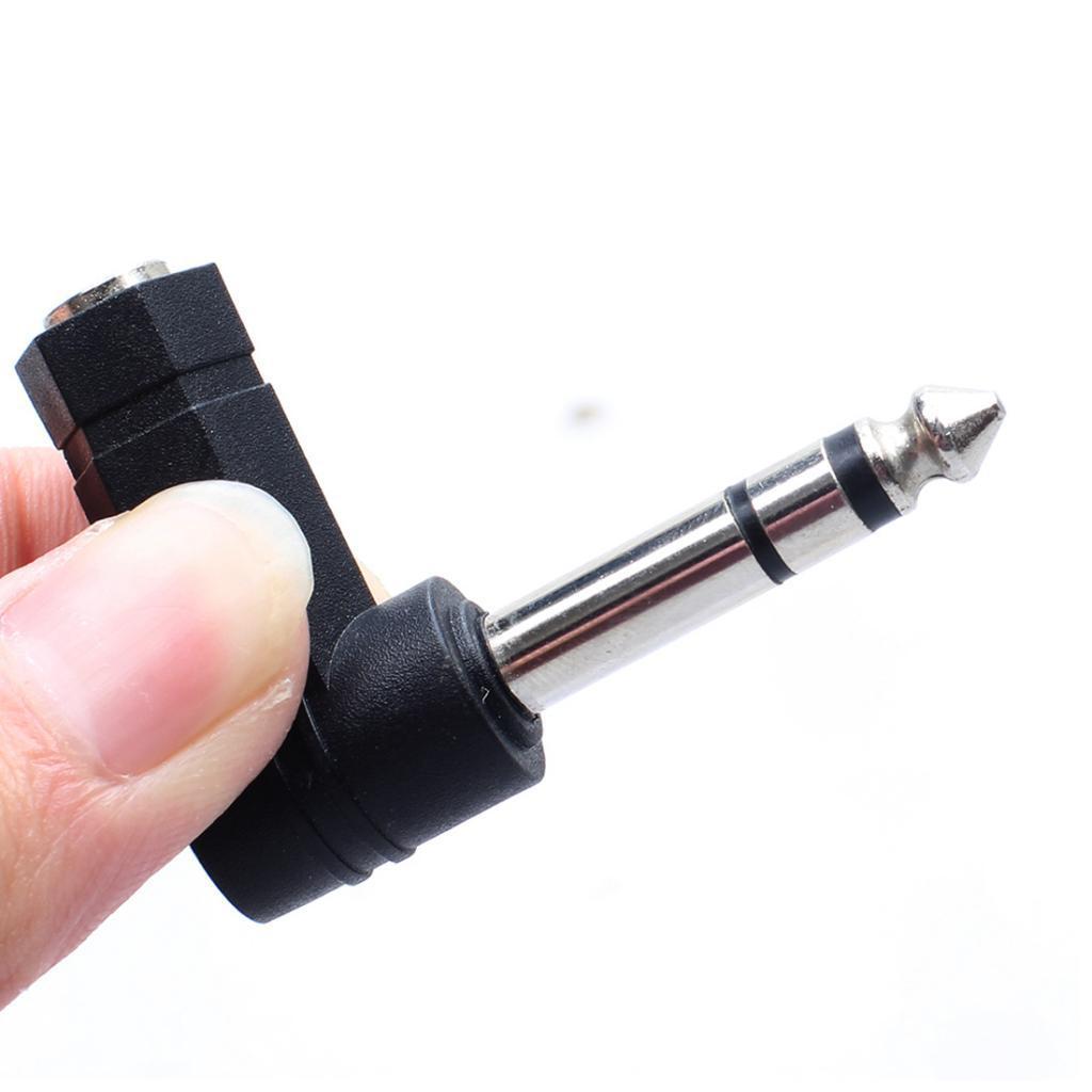 2pcs 3.5mm Stereo Jack Socket to 6.35mm Plug Microphone Angle Adapter