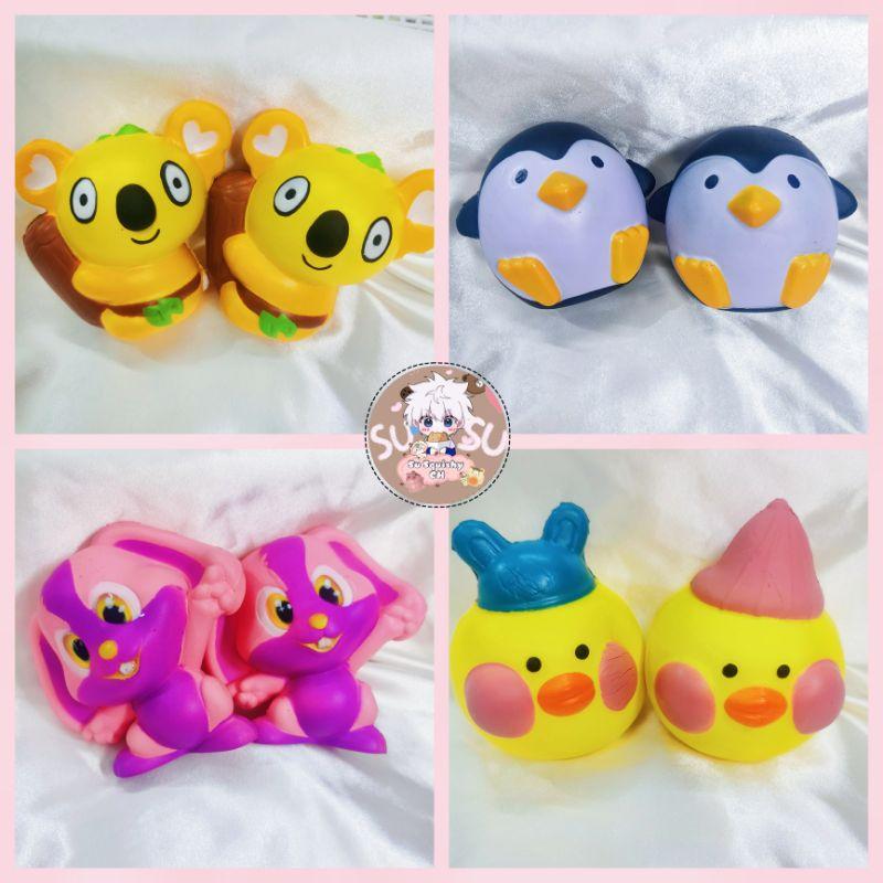 Đồ chơi Squishy Koala, chim cánh cụt, thỏ hồng, vịt vàng