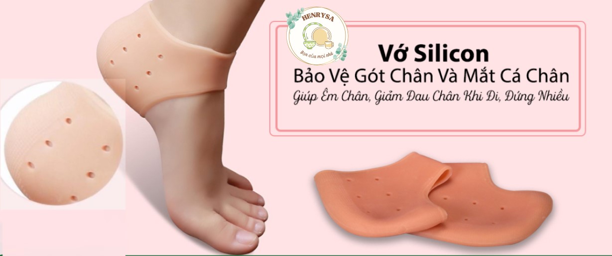 Sét 2 miếng đệm cao su mềm bảo vệ gót chân khi mang giày ,chống nứt gót ,bảo vệ mắt cá ,chống đau chân - HENRYSA