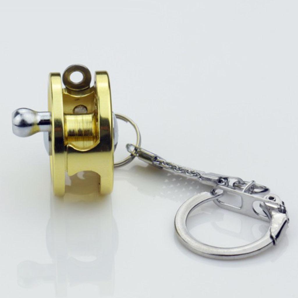 Aluminum Alloy Key Mini Fishing Chains Pendant Decoration Gold