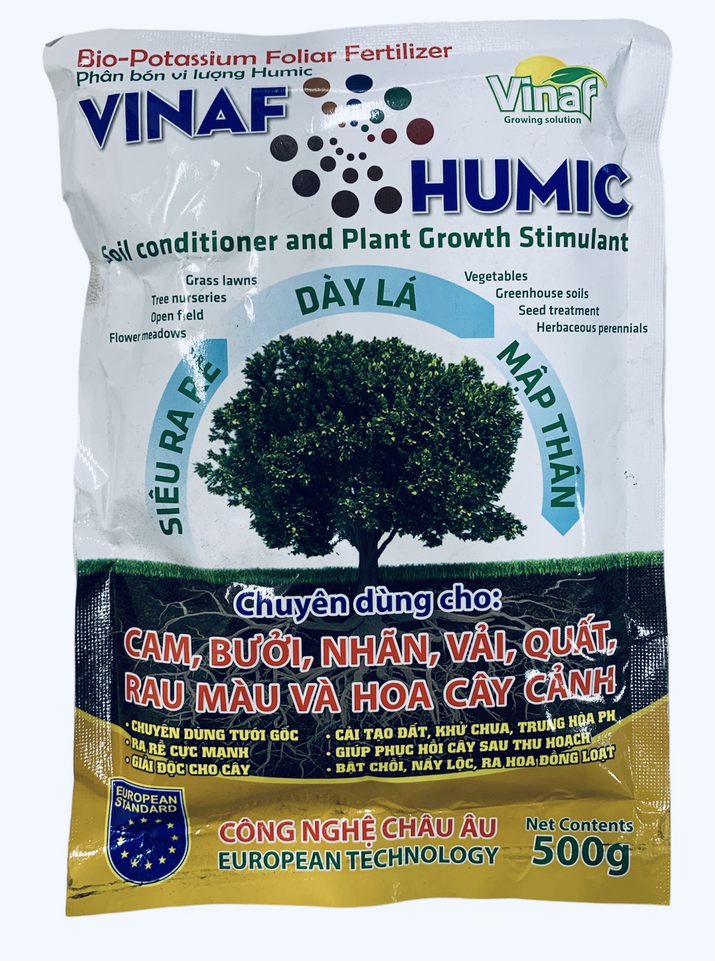 Phân Bón HUMIC Châu Âu Kích Ra Rễ Cực Mạnh, Chống Ngẹn Rễ, Phục Hồi Rễ Hư Hại - Gói 500Gr