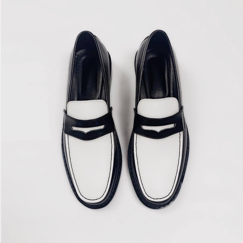 Giày Lười DECEMBER Penny Loafer Black White - LF03