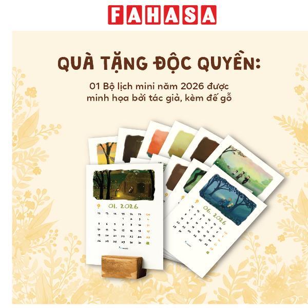 Sách - Trốn Lên Mái Nhà Để Khóc - Ấn Bản Sưu Tầm - Bìa Cứng - Tặng Kèm Bộ Lịch Mini 2026 Được Minh Họa Bởi Tác Giả + Đế Lịch Gỗ + Postcard Độc Quyền Có Chữ Ký Tác Giả + Thiệp Thông Điệp Ngẫu Nhiên - Độc Quyền Fahasa