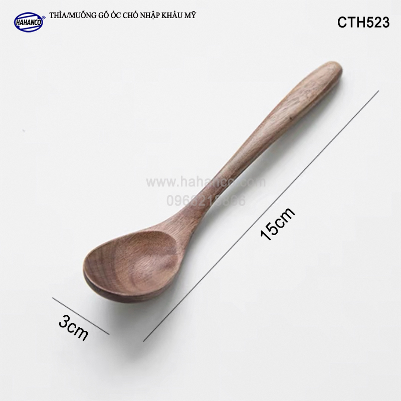 Thìa/Muỗng gỗ Óc Chó nhập khẩu Mỹ cao cấp (CTH523) Dùng múc giá vị, Muỗng ăn cơm, decor trang trí, chụp ảnh