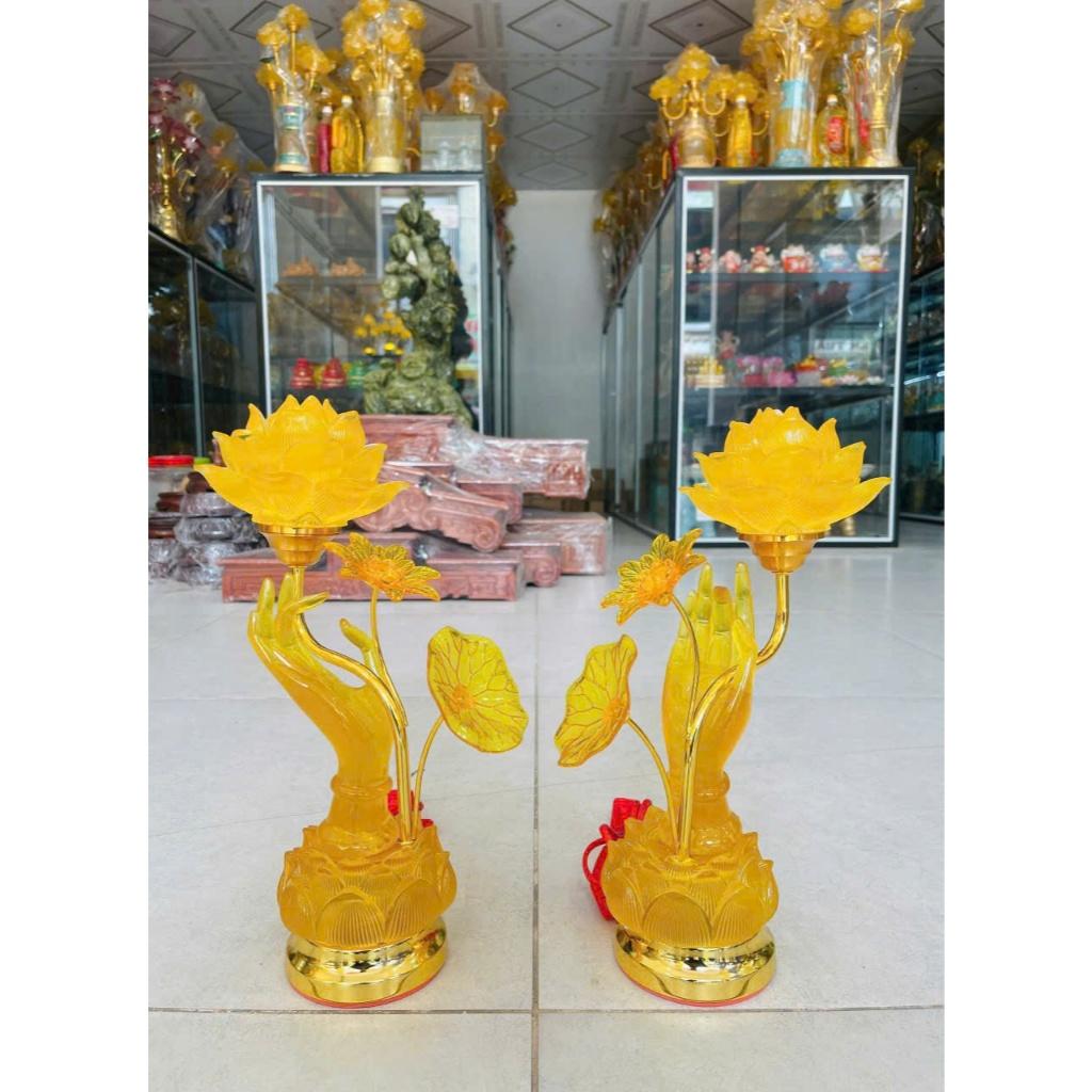 Đèn bàn tay phật RỒNG VIỆT, đèn thờ lưu ly hình tay phật đặt ban thờ phật, ban thần tài