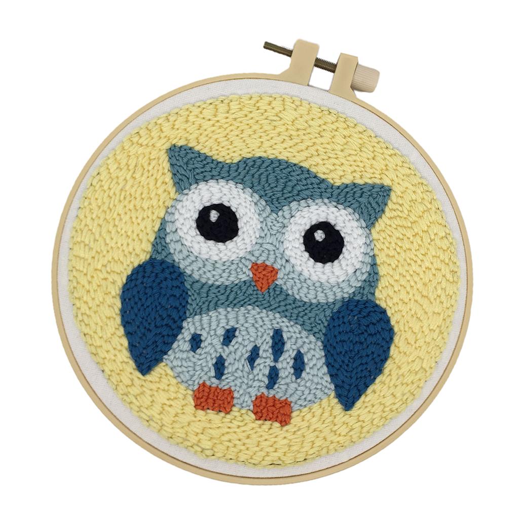 3Set Animal Pattern Punch Needle Embroidery Kits Punch Needle Pen DIY Needlework