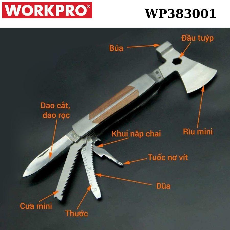 Rìu và dụng cụ đa năng 12 in 1 Workpro WP383001 - Hàng chính hãng