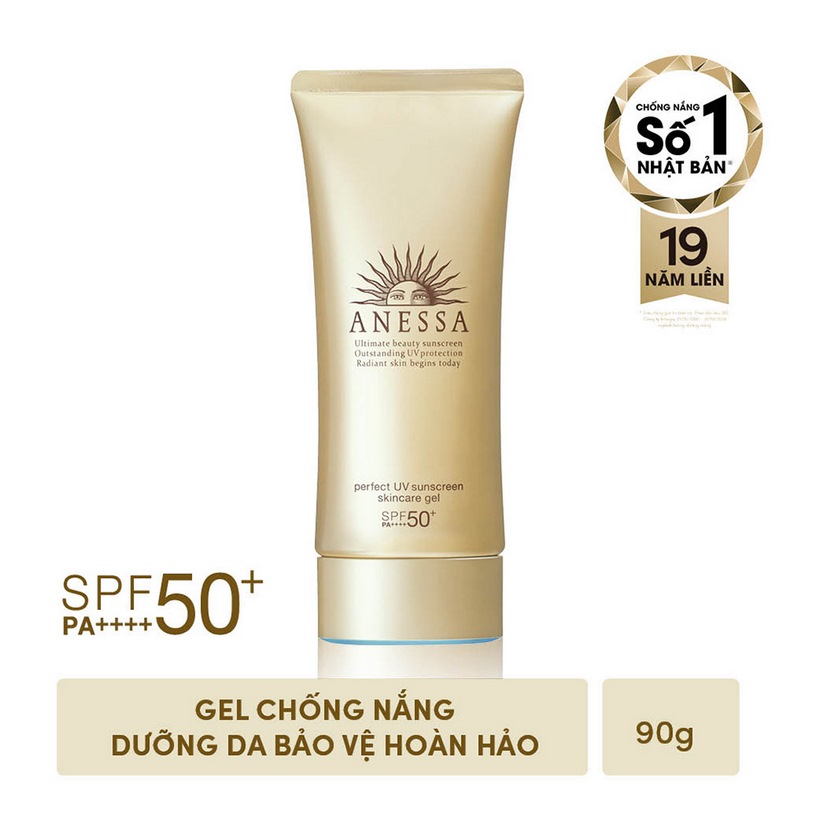 Tặng Sữa chống nắng Anessa 12ml khi mua Gel chống nắng dưỡng da bảo vệ hoàn hảo SPF 50+ PA++++ 90g