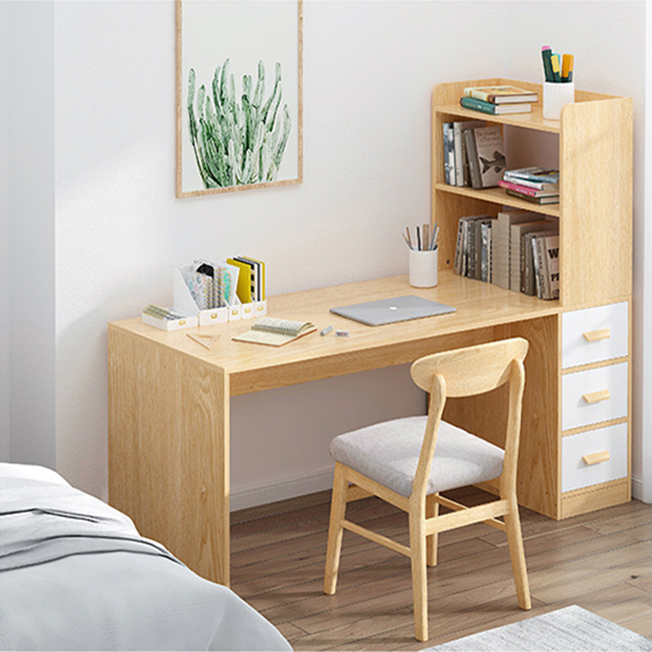Bàn Làm Việc 1m4 Tại Nhà Kèm Tủ Đa năng Gỗ Cao Cấp - Bàn Học Có Ngăn Kéo Để Đồ Cất Giữ Tài Liệu BAH008 Giao màu ngẫu nhiên
