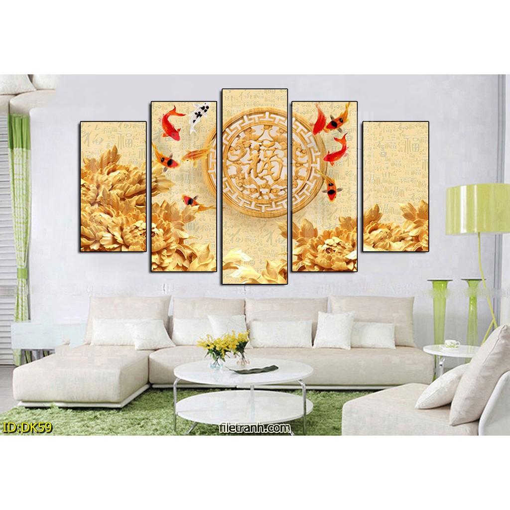 90x150cm Tranh tráng gương mạ vàng mẫu hot new Phong thủy DK59