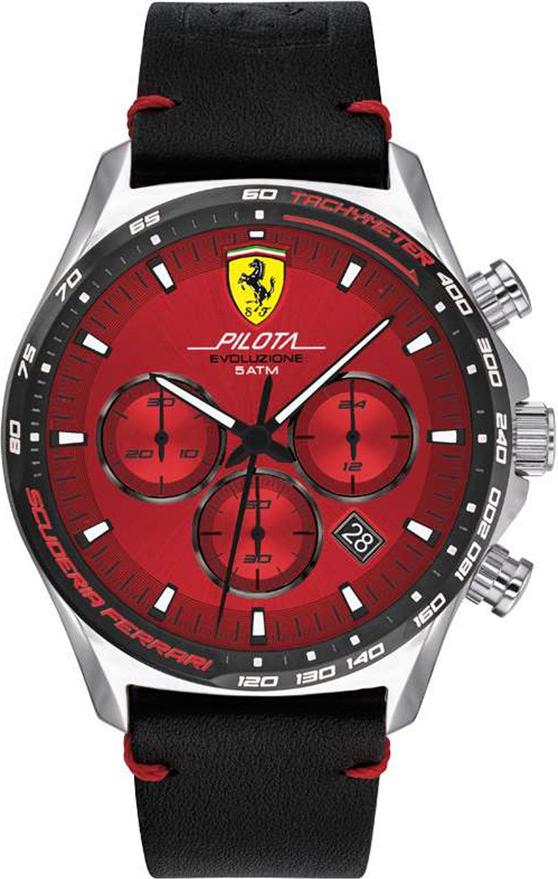 Đồng Hồ Nam Chronograph Lịch Ngày Dây Da Ferrari 0830713 (44mm)