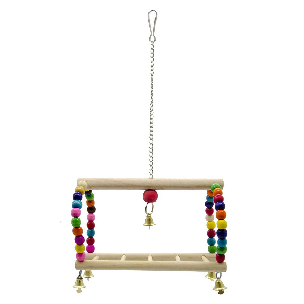 Parrots Cage Hanging Swing Toys Ladder Stand Perch For Small to Large Birds