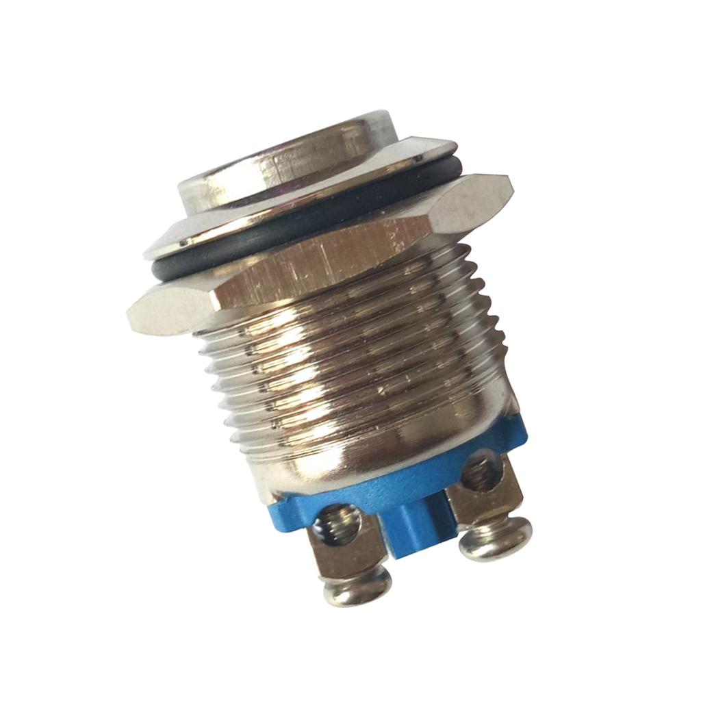 5 Pieces 16mm High Round Metal Push Button Switch Momentary Reset Silver