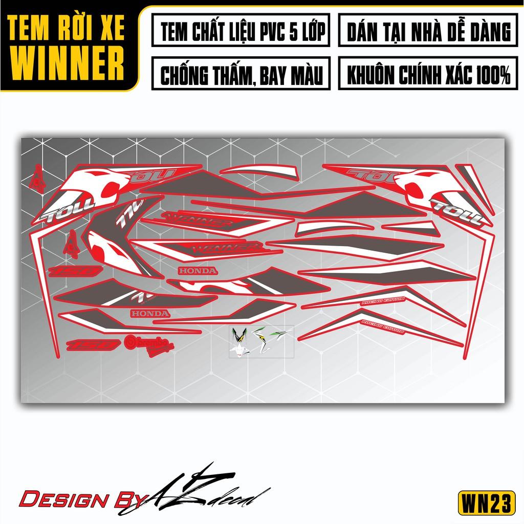 Tem Rời Dán Xe Winner V1 / 150 Mẫu Toll | WN23 | Decal Chế Xe Máy Chất Liệu PVC Cao Cấp - Xanh Lá Đen