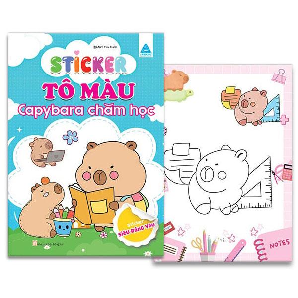 Sách - Sticker Tô Màu - Capybara Chăm Học