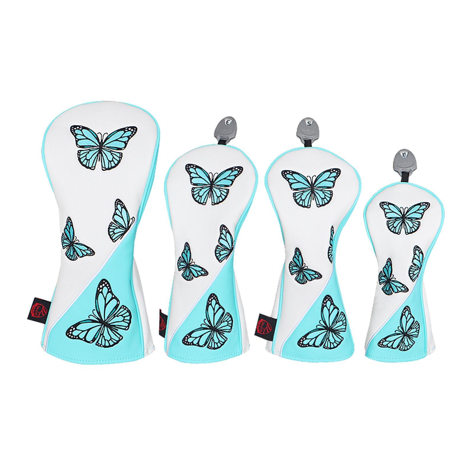 4x Golf Club Head Cover Golf Shaft Protector Professional PU Leather Durable Golf Headcovers Golf Driver Head Covers for Hybrid Fairway Wood