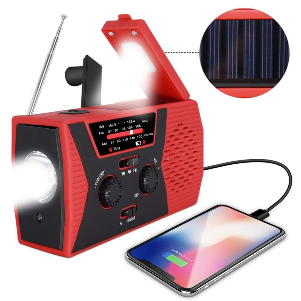 Multi-functional Solar Hand Crank  Weather Radio Flashlight Green
