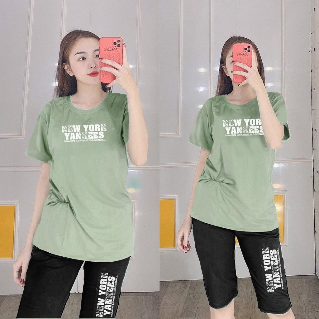 Đồ Bộ Mặc Nhà Nữ Quần Lửng Bigsize Thun Cotton Thể Thao Đẹp Dễ Thương Cute, Mặc Ngủ Đi Chơi DBN29