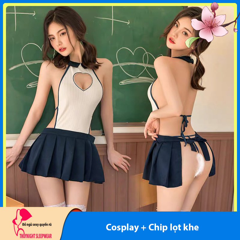 Váy ngủ cosplay hóa trang học sinh sexy P75 - Đồ ngủ cosplay gợi cảm - Đầm ngủ nữ - Đồ ngủ nữ sexy