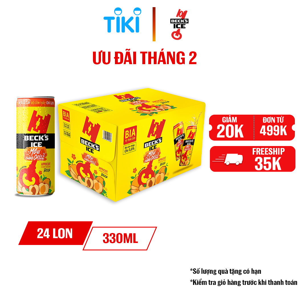 Thùng 24 Lon Bia Beck’s Ice Vị Mơ - Hoa Anh Đào (330ml/ Lon)