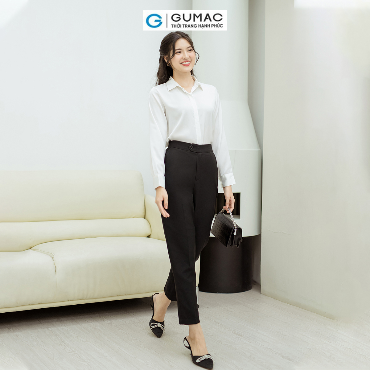 Quần ống đứng lưng kiểu GUMAC QD08049