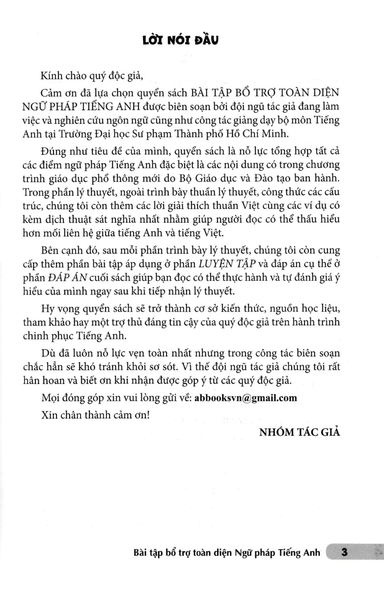 Bài Tập Bổ Trợ Toàn Diện - Ngữ Pháp Tiếng Anh