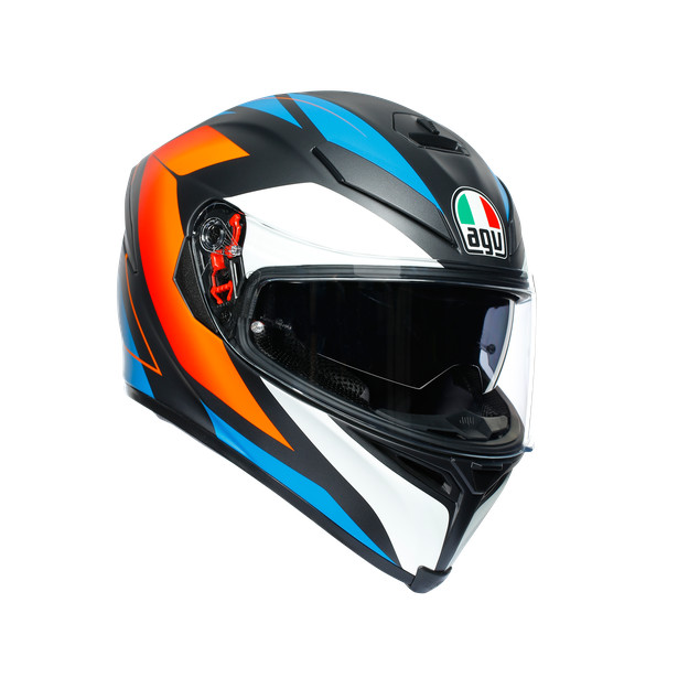 Nón Bảo Hiểm Fullface - AGV K5 S CORE MATT BLACK/BLUE/ORANGE - Hàng Nhập Khẩu Thương Hiệu Ý