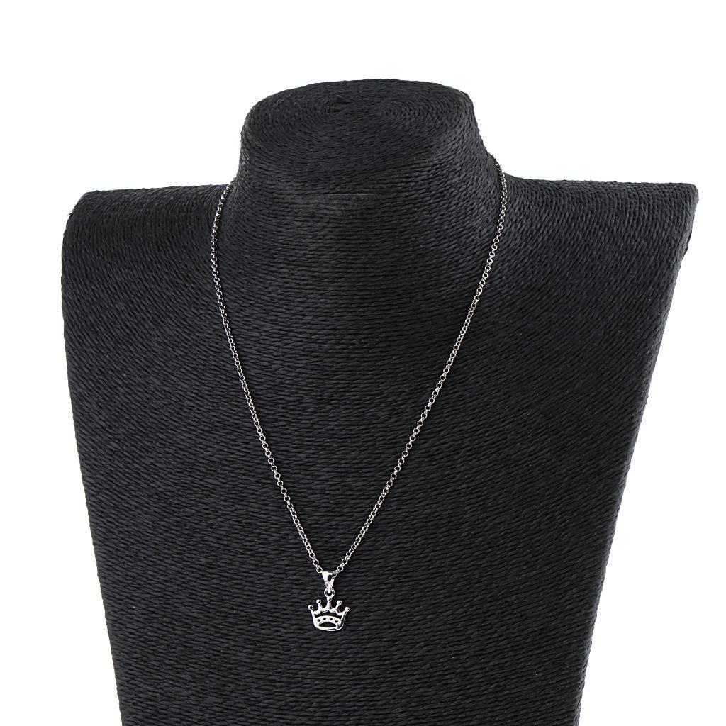 Fashion Women Silver Tiny Princess Crown Tiara Pendant Necklaces Gifts