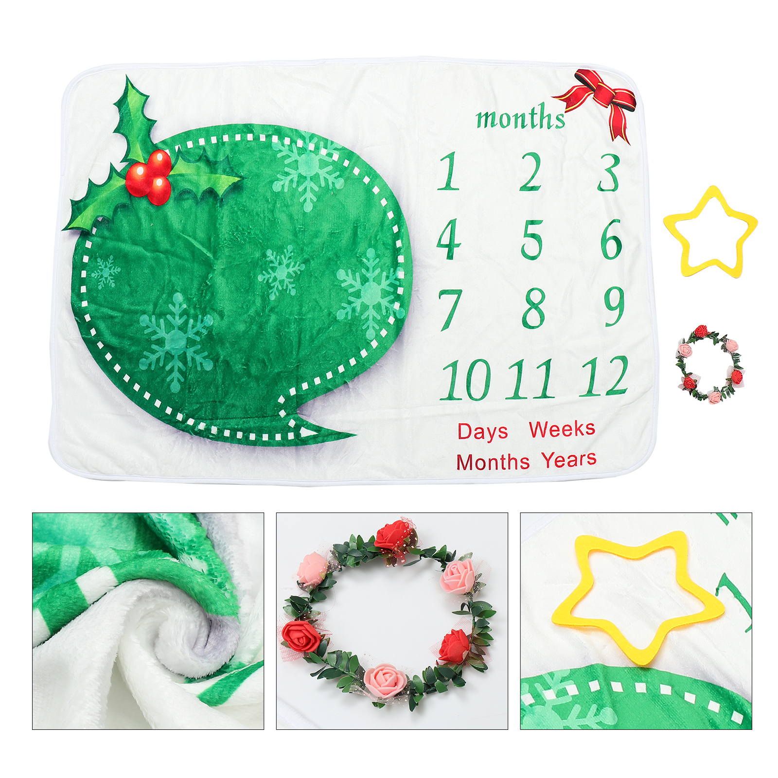 Bé Cột Mốc Chăn Trẻ Sơ Sinh Nền Chụp Ảnh Trang Trí Sơ Sinh Xe Đẩy Thảm