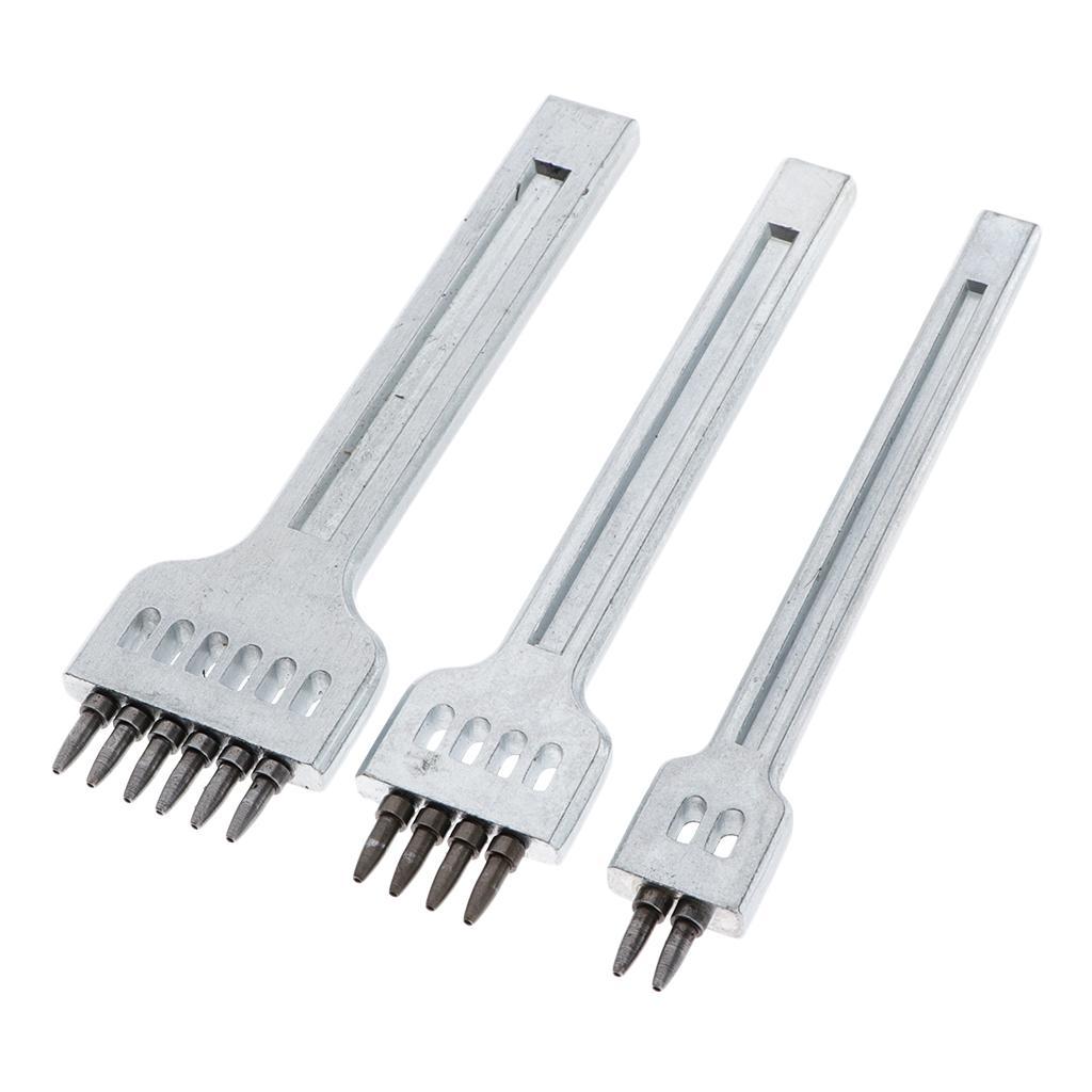 3Pcs 4mm French Style Leather Craft Hole Lacing Stitch Punch  Tool