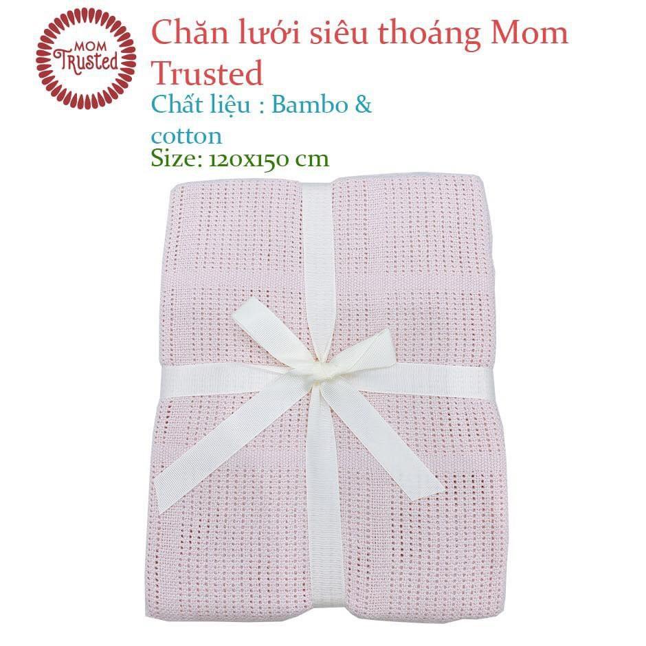 Chăn lưới sợi tre, cotton thoáng khí cho bé Mom Trusted 120x150cm