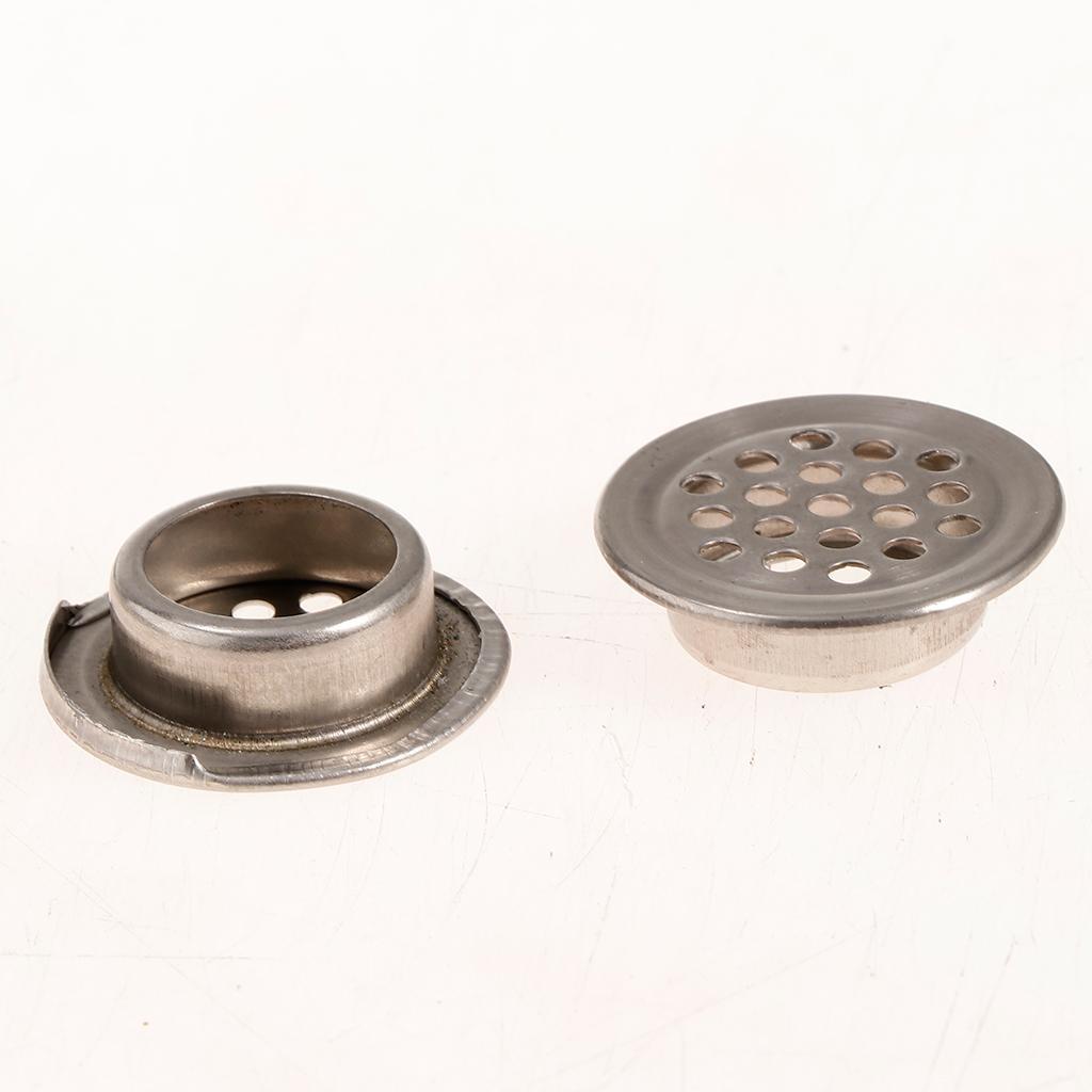 3X Stainless Steel Air Vent Louver Round Hole Air Vent Cover Louver 19mm