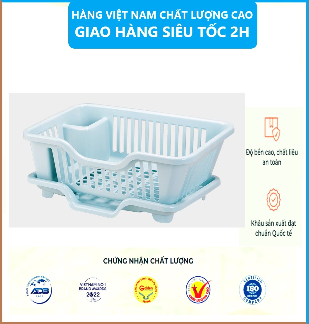 Rổ Úp Bát Tiện Ích Việt Nhật, Giá Để Bát Đĩa , Khay Úp bát, Có Lỗ Thoát Nước Tiện Ích Chất Liệu Nhựa PP An Toàn- Hàng Việt Nam