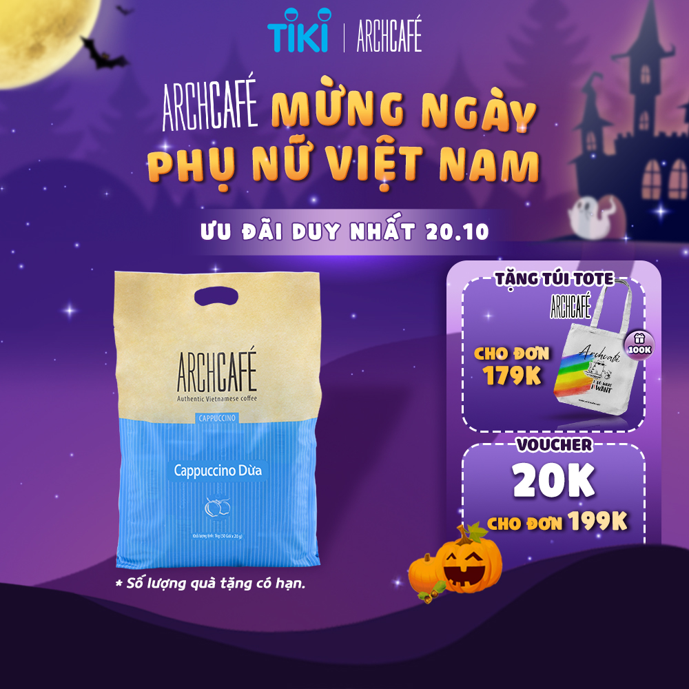 Cà phê Cappuccino Dừa - Cafe hoà tan Archcafé (túi 50 gói x 20g)