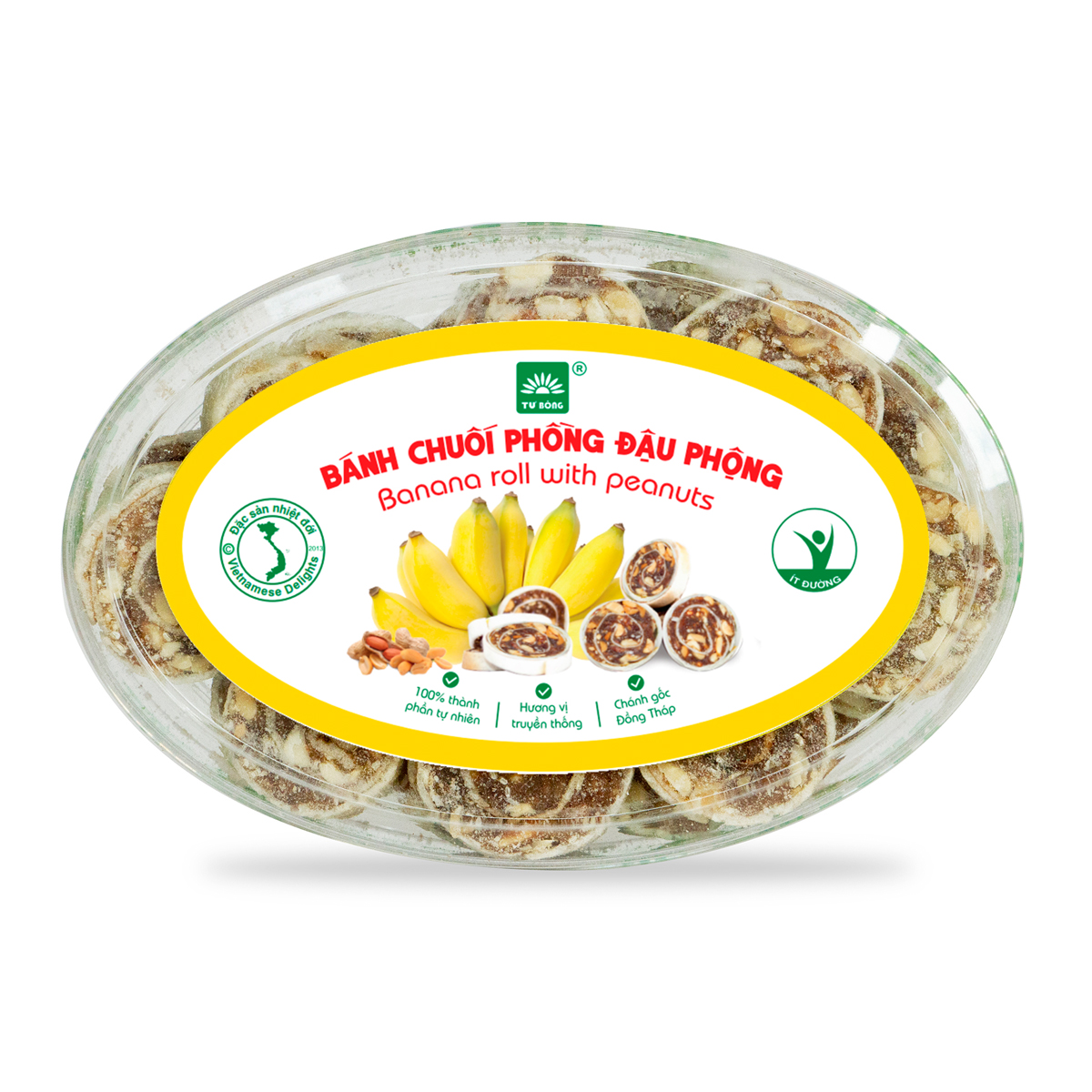 Bánh chuối phồng đậu phộng TƯ BÔNG