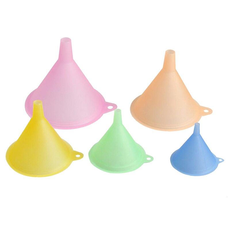 5 PCS Funnel Small Medium Large Variety Liquid Colorful Plastic Oil Funnel Liquid Dispenser Set Large Variety Kit Kitchen Tools