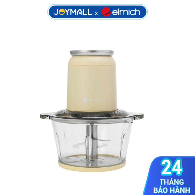 Máy xay thịt Elmich MCE-8584 2L, Hàng chính hãng, lưỡi dao 2 cánh, cối thủy tinh trong suốt -JoyMall