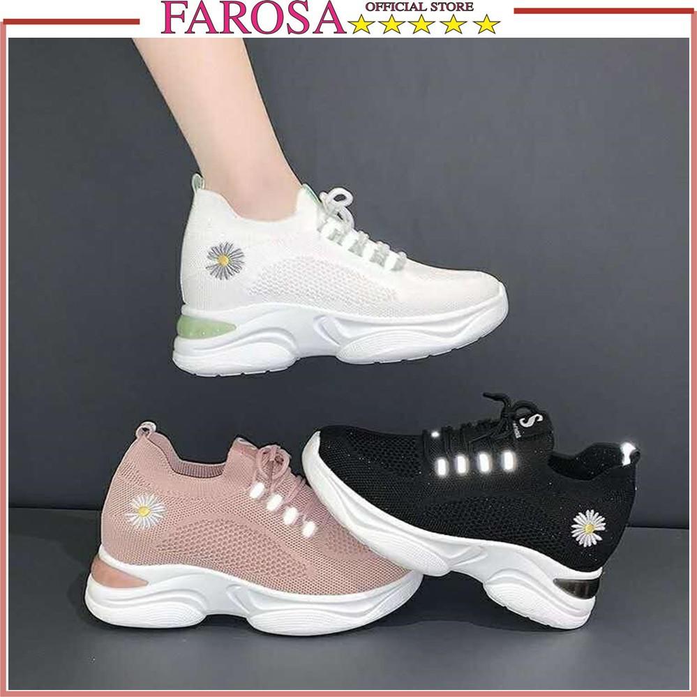 Giày thể thao nữ sneakers FAROSA - T1 độn đế 7 cm phong cách Hàn Quốc chất vải lưới cực hót trend