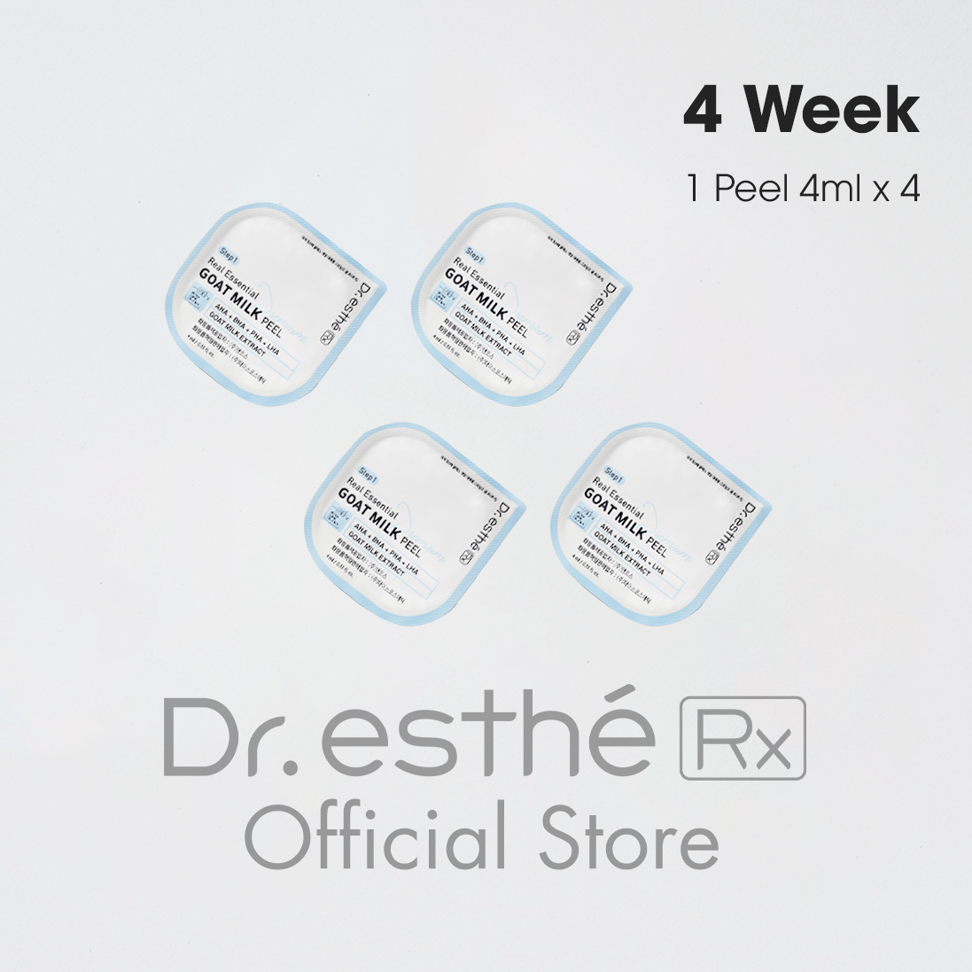 Bộ Peel da sinh học nhẹ nhàng Dr.esthéRx Real Essential Goat Milk Peel Program Premium 4 tuần