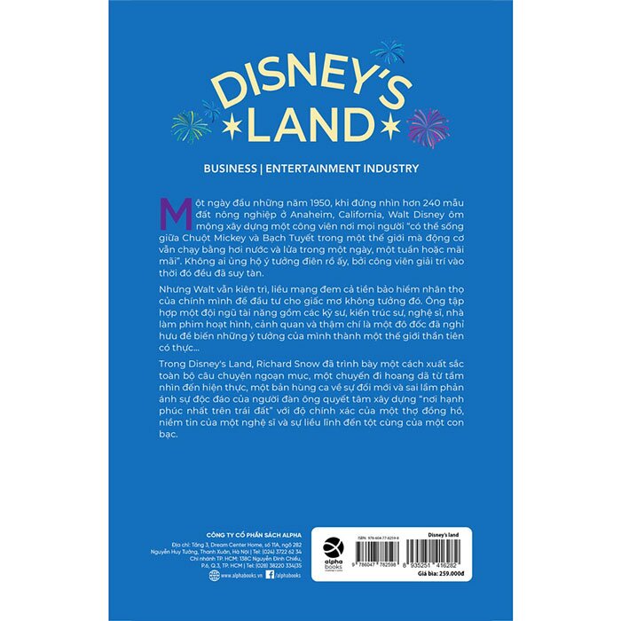 Disney's Land - Hành Trình Đưa Ý Tưởng Điên Rồ Thành Cỗ Máy Kinh Doanh Siêu Lợi Nhuận - Richard Snow