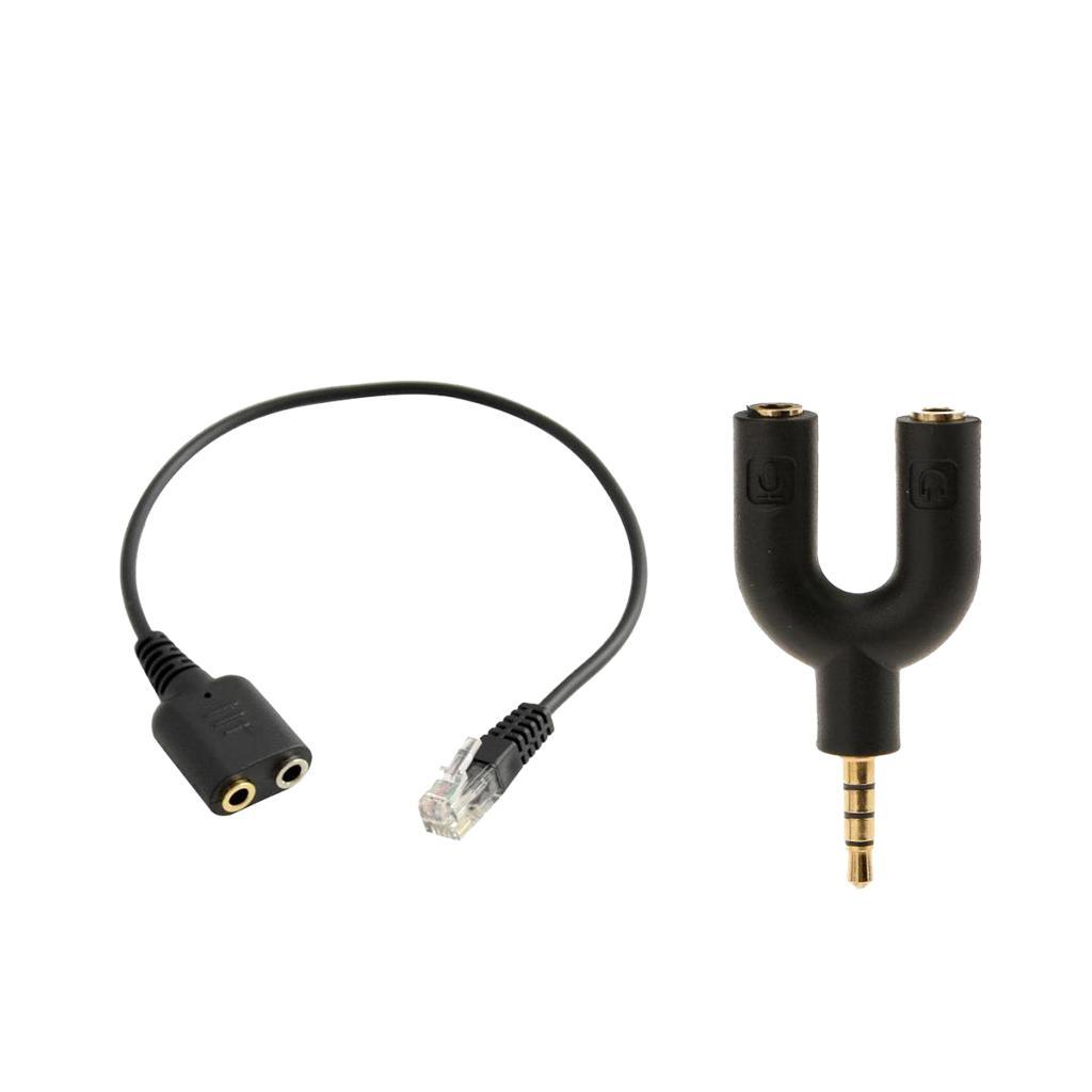 Dual 3.5mm Female to  Jack Adapter + 3.5mm Male To 2 Female Audio Jack
