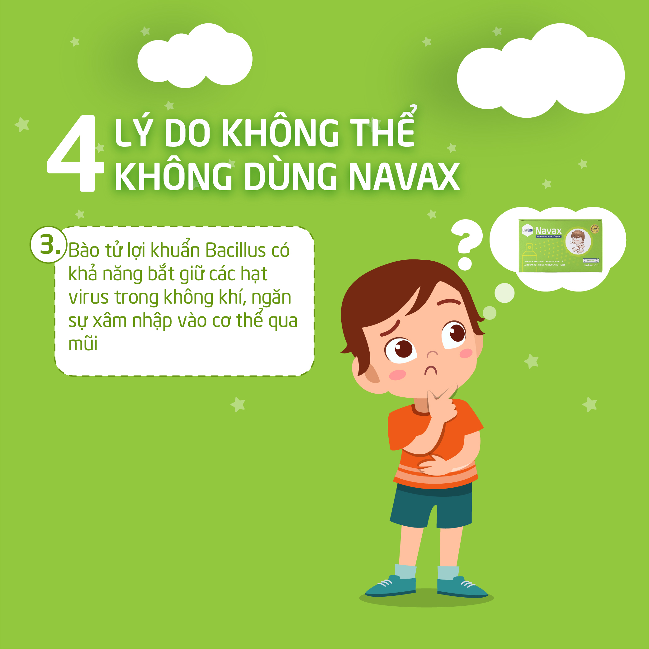 combo 3 hộp kèm xịt bào tử lợi khuẩn Lợi khuẩn Livespo Navax vệ sinh và ngừa viêm tai, mũi, họng bảo vệ và phục hồi niêm mạc mũi của trẻ