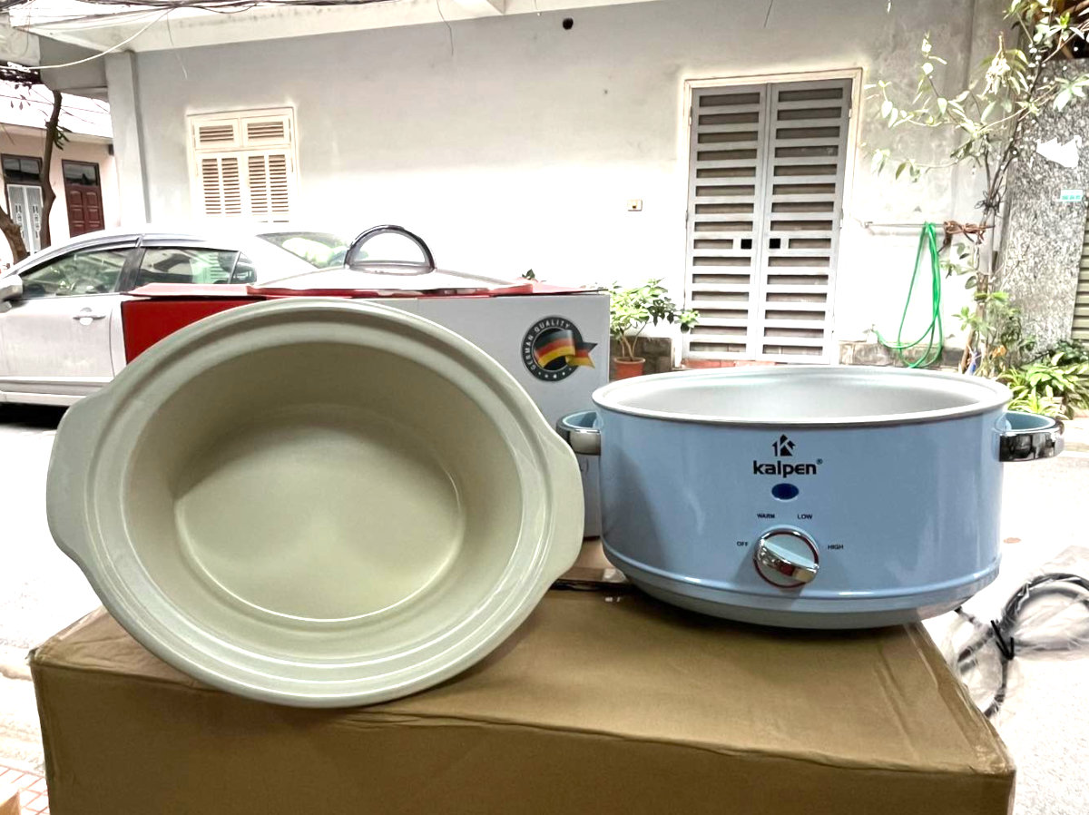 Nồi nấu chậm 3.5L Kalpen SK1 công nghệ Đức - Tần gà, nấu cháo, chưng yến, bảo hành 2 năm - Hàng chính hãng