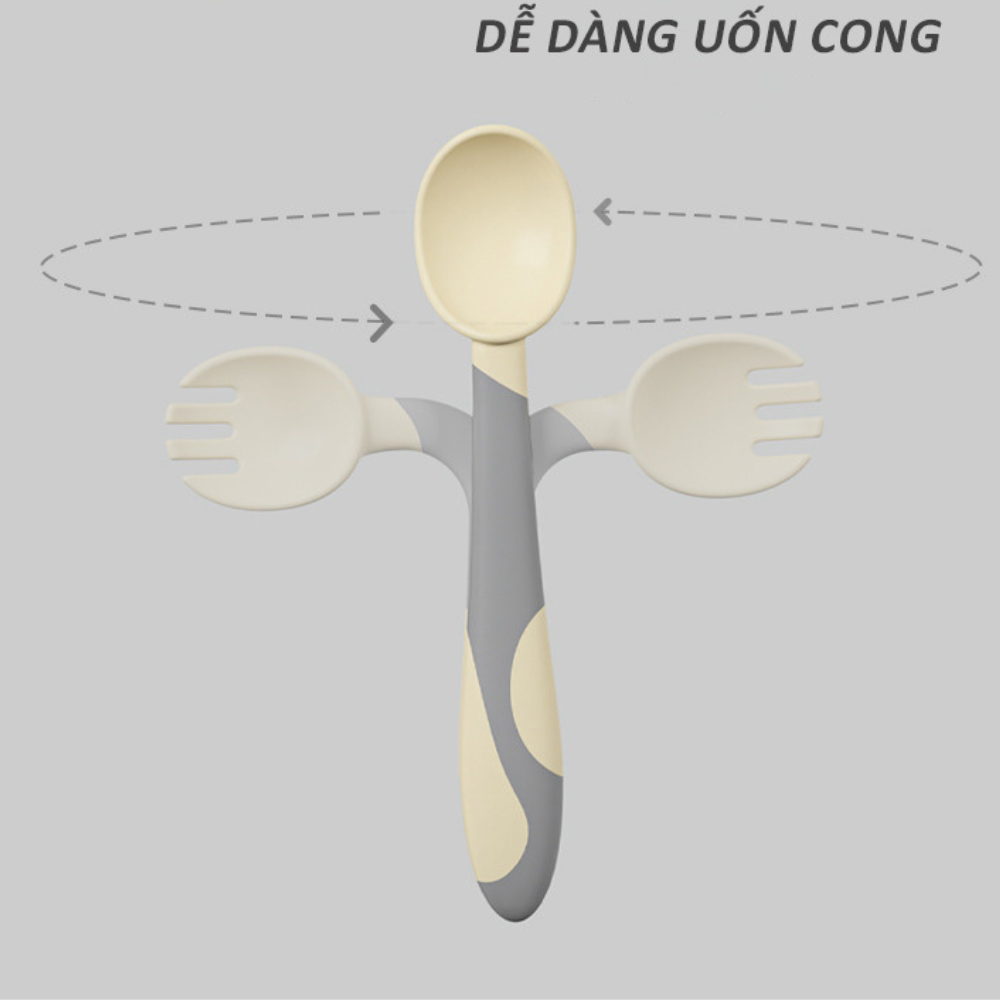 Thìa muỗng tập ăn cho trẻ , chất liệu Silicon cao cấp an toàn khi sử dụng, thiết kế bắt mắt thu hút con trẻ